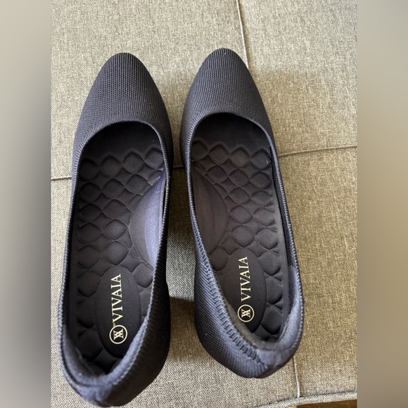 VIVAIA Almond Toe Tamia Block Heel Navy Blue Ladies Chunk Heel size 38.5 / 7.5 - Picture 5 of 14